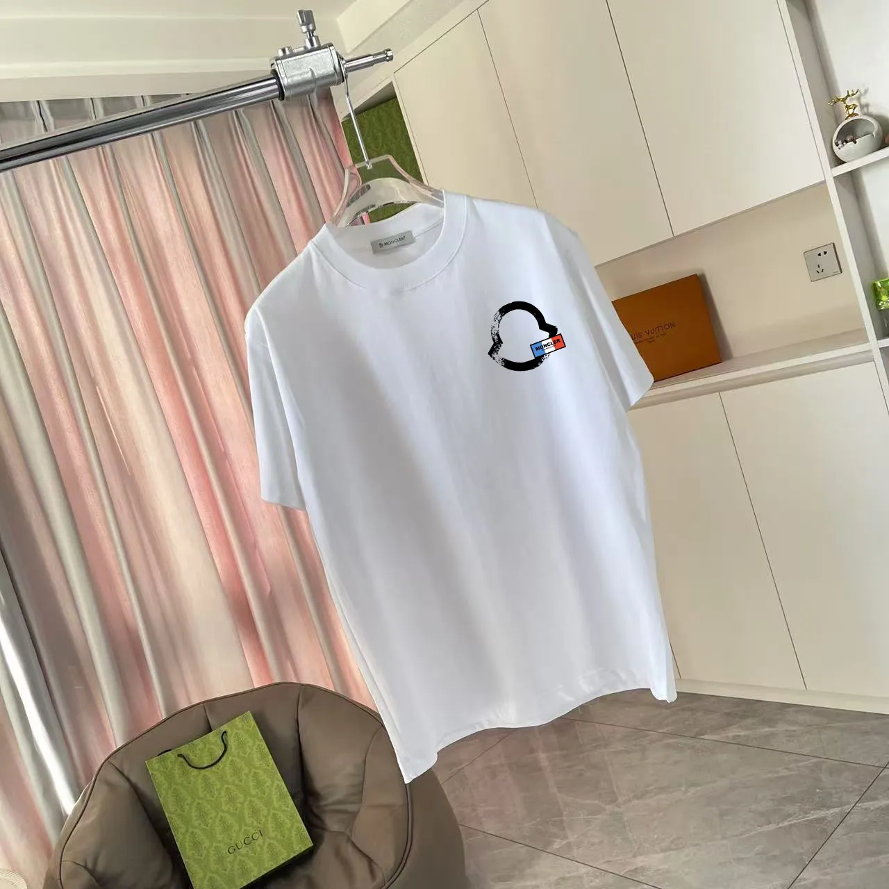 Moncle* 2025 New Arrival logo 300 t Same Style Size：S M L XL XXL ：Black White Pink Gray